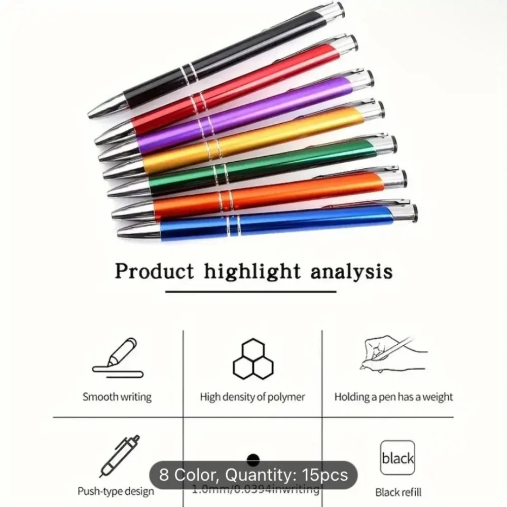 15 Custom Pens & Pouches with Drawstring Closure